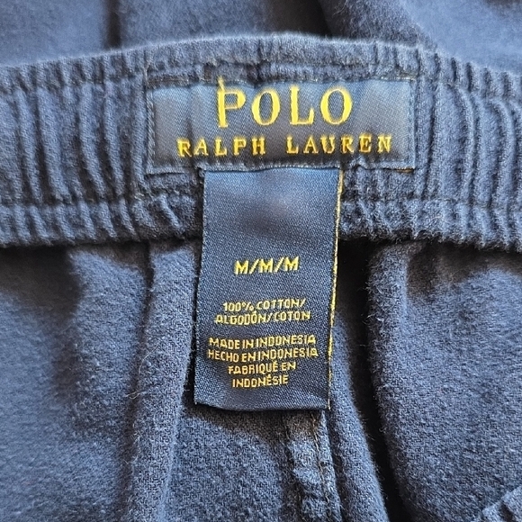 Polo Ralph Lauren Mens Dark Blue Cotton Joggers. Size Medium - Picture 5 of 6